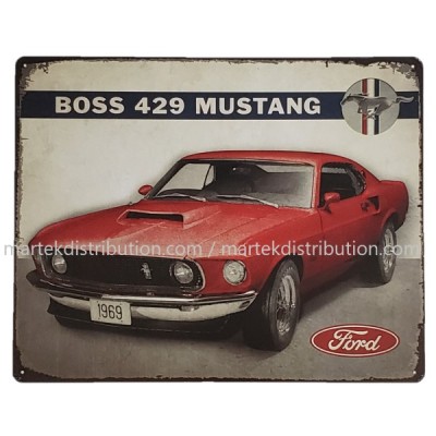 Enseigne Ford Mustang en métal / Boss 429 Rouge